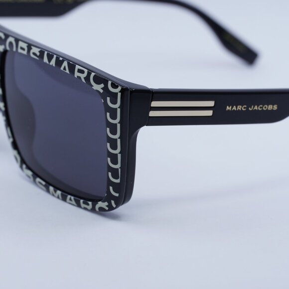 Marc Jacobs MARC 672/CS 003K IR Sunglasses White on Black Pattern Square Frame - Picture 3 of 12